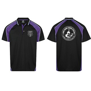 Hume Pistol Men's Panorama Polo:Black/Electric Purple/White